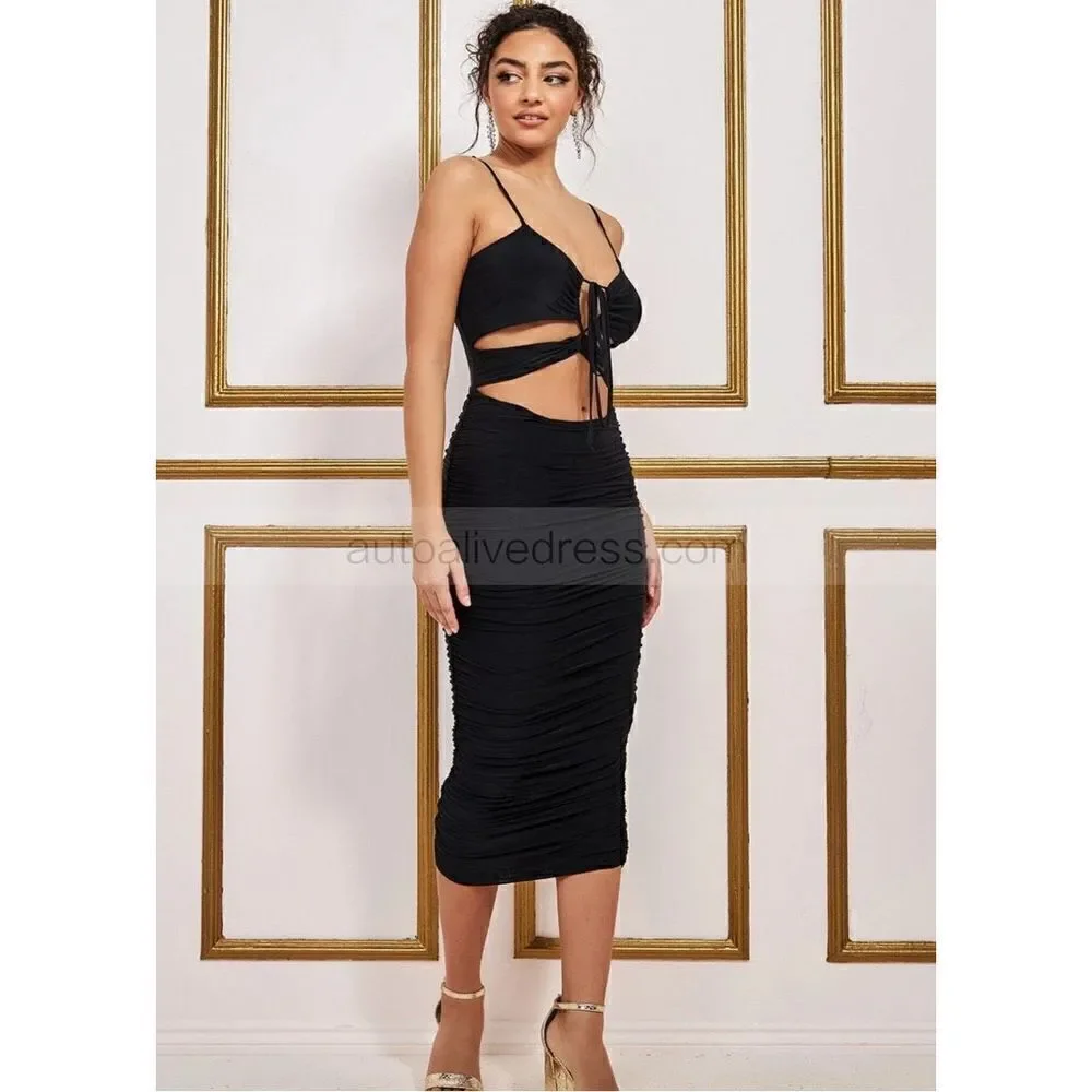 Anthropologie Black Jersey Cutout Sexy Hot Party Dress size M